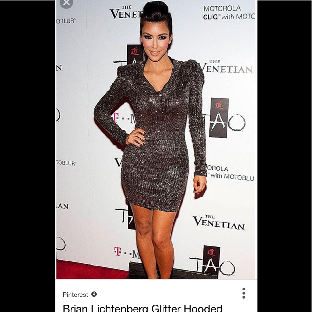 B.L limited celeb fave hoodie dress gold backless - Picture 1 of 8